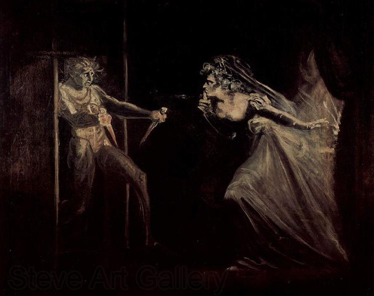 Johann Heinrich Fuseli Lady Macbeth receives the daggers Spain oil painting art